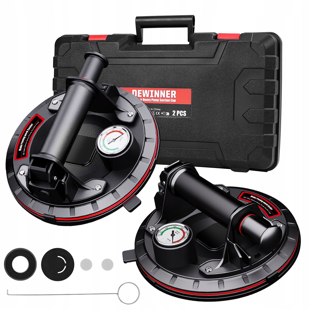 Przyssawka próżniowa z manometrem do płytek szklanych x2 300KG dopasowanie