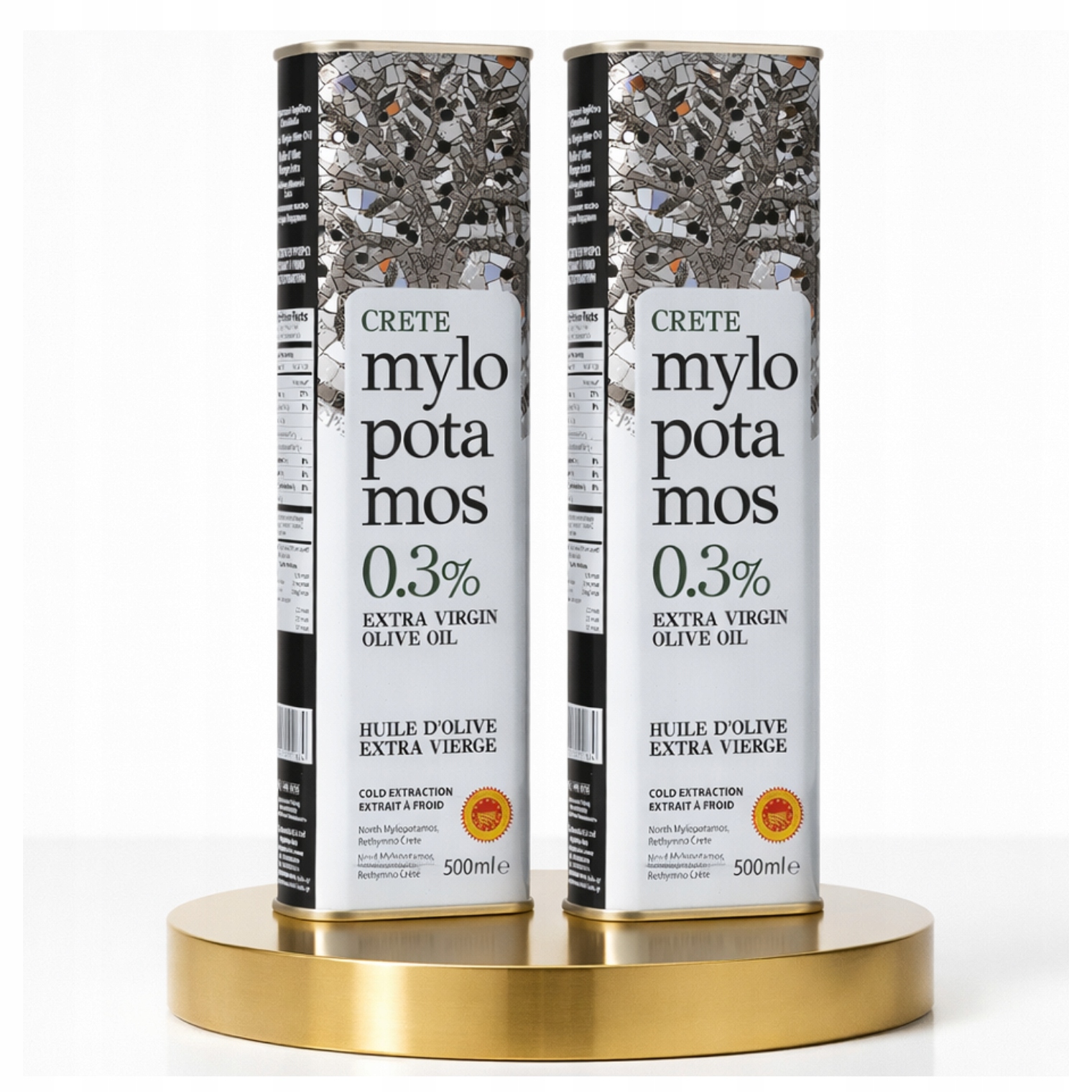 Řecký Olivový Olej Kyselost 0,3% Extra Virgin Mylopotamos 2 x 500 ml