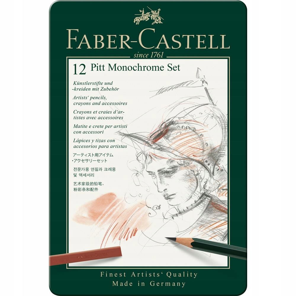 Faber-castell Pitt Monochrome 12 Kreslící Sada