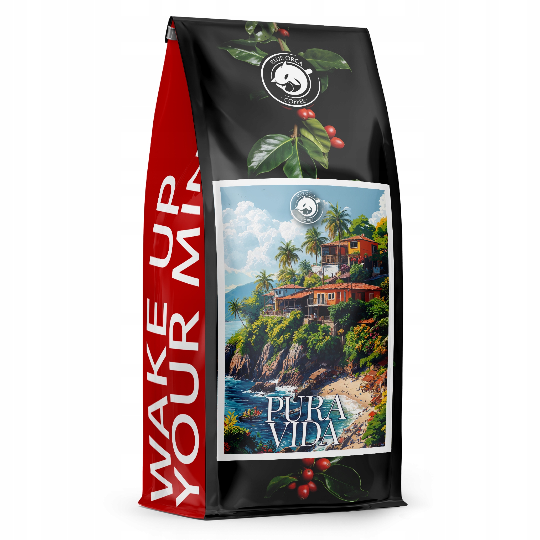 Levně Káva zrnková 1 kg Pura Vida100% Arabica Čerstvě pražená Blue Orca Coffee