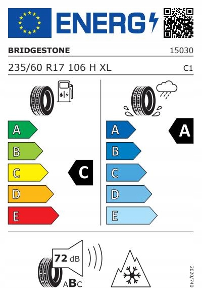 4x opony zimowe Bridgestone Blizzak LM005 235/60R17 106H XL Liczba opon w ofercie Komplet 4 szt.