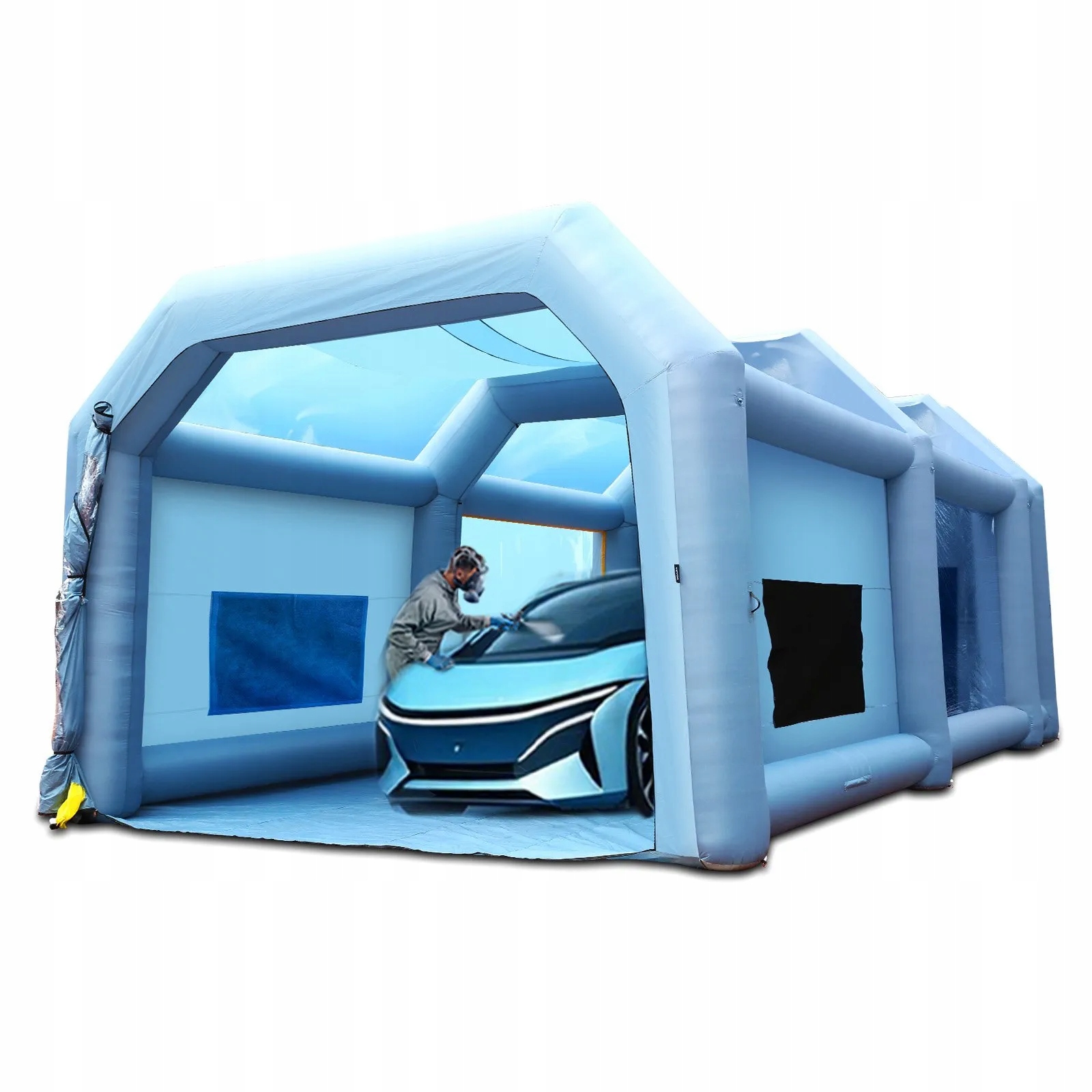 Nafukovací lakovací kabina 10x6x4 m s filtrem a 2 dmychadly