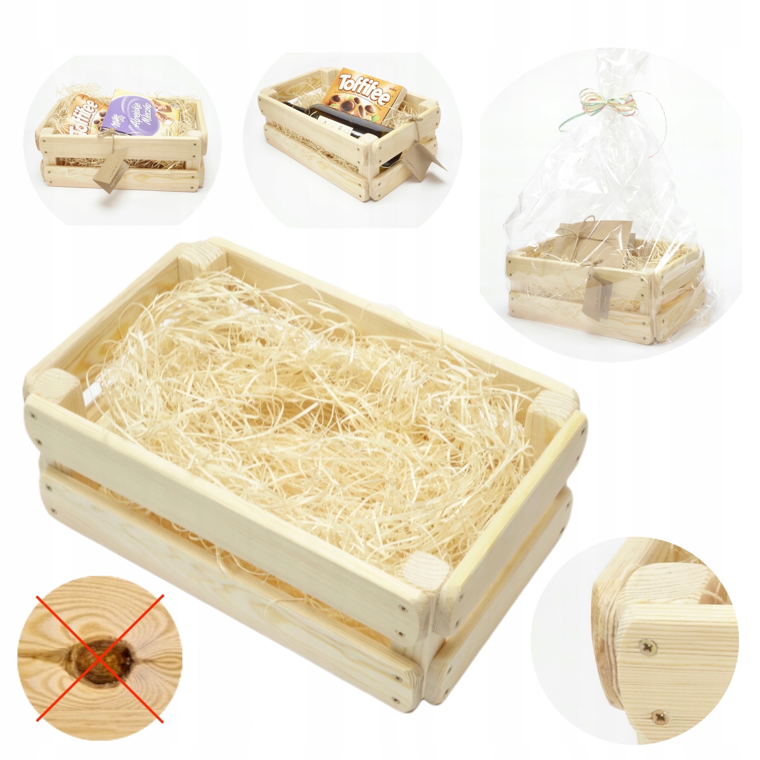 Dárkový košík Dárková krabička Dřevěná dárek Kvalita Krabice