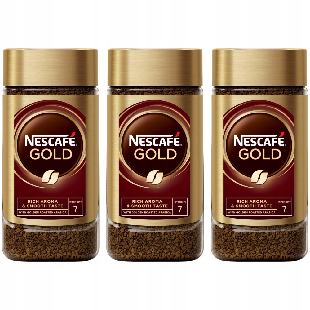 Kawa rozpuszczalna Nescafe Gold w słoiku 3x 100g