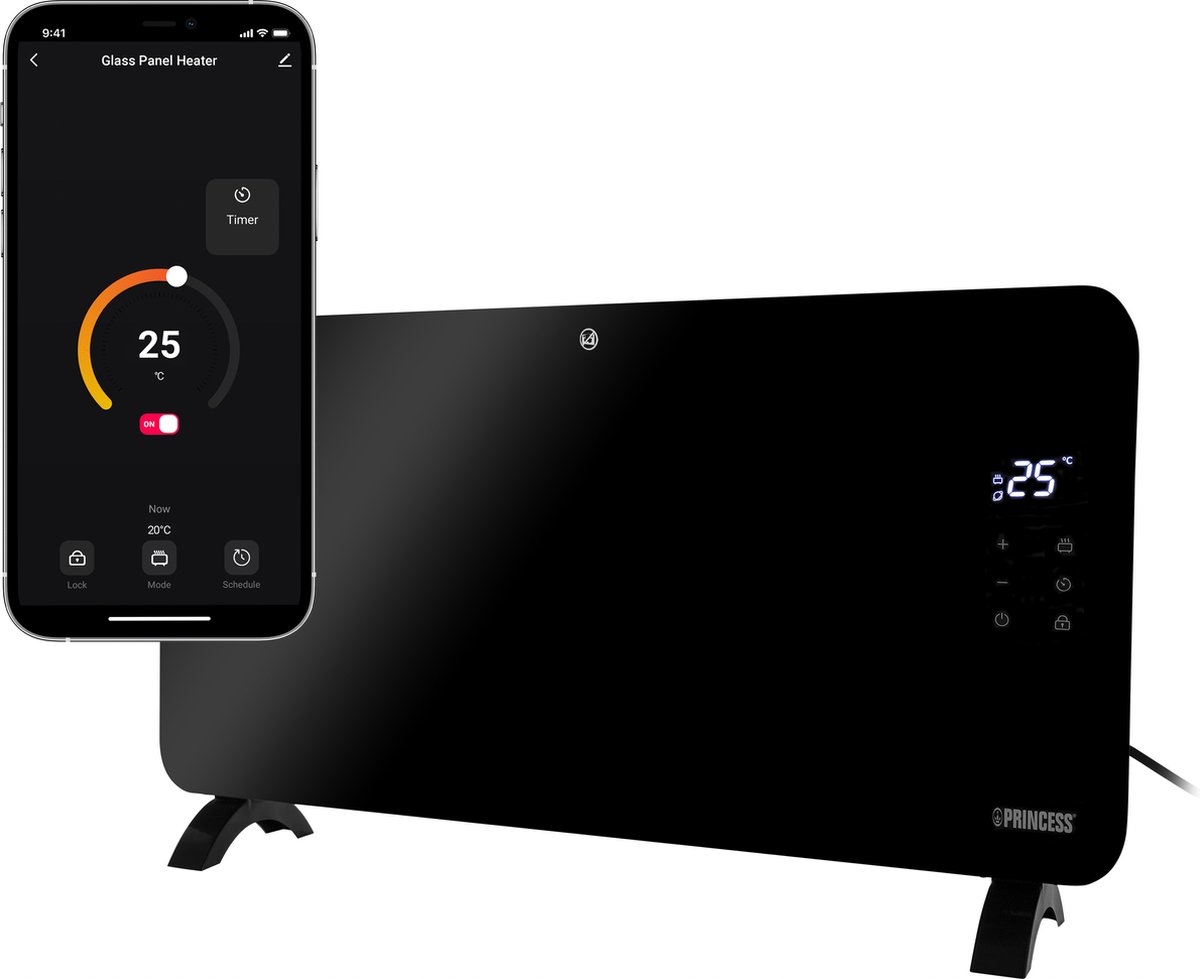 Ledový Inteligentní Eco skleněný panelový Ohřívač 1500W ovládaný aplikací WiFi