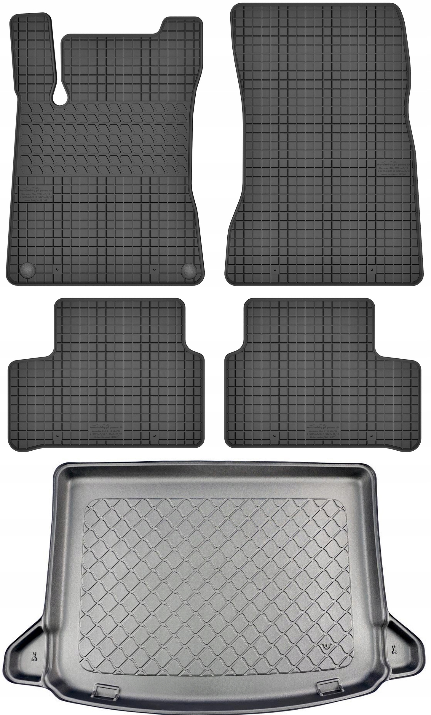 Mercedes A-Klasa W177 250e od roku 2019 Sada Koberce batožinový priestor