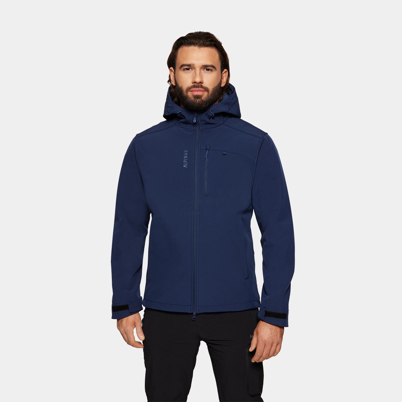 Kurtka Męska Softshell Alpinus Wodoodporna z Kapturem Aso 8000 XXL Navy