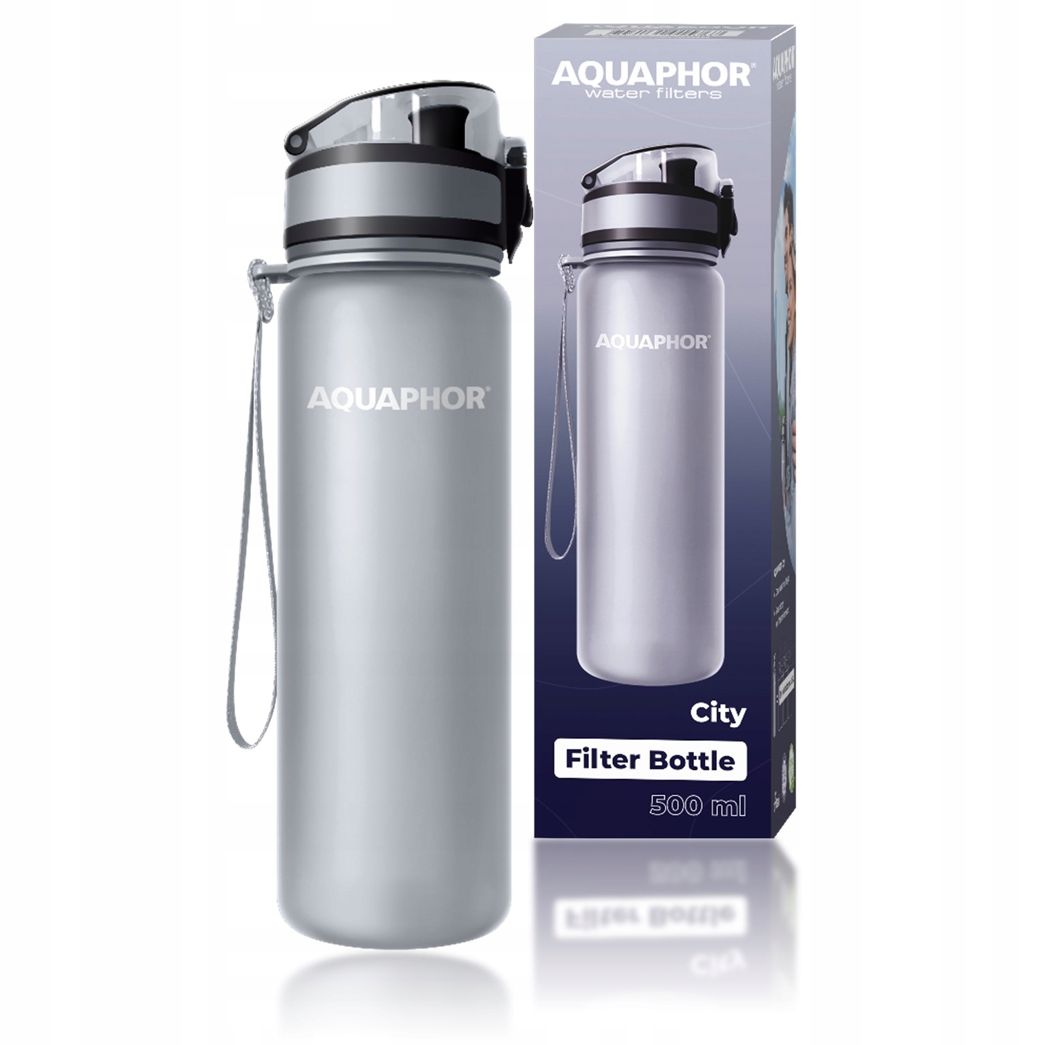 

Butelka filtrująca Aquaphor City 0,5 l szary