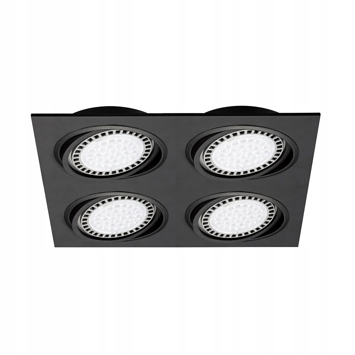 Lampa s nastaviteľným zapusteným svietidlom čierna štvorcová 4-bodová Zuma Line