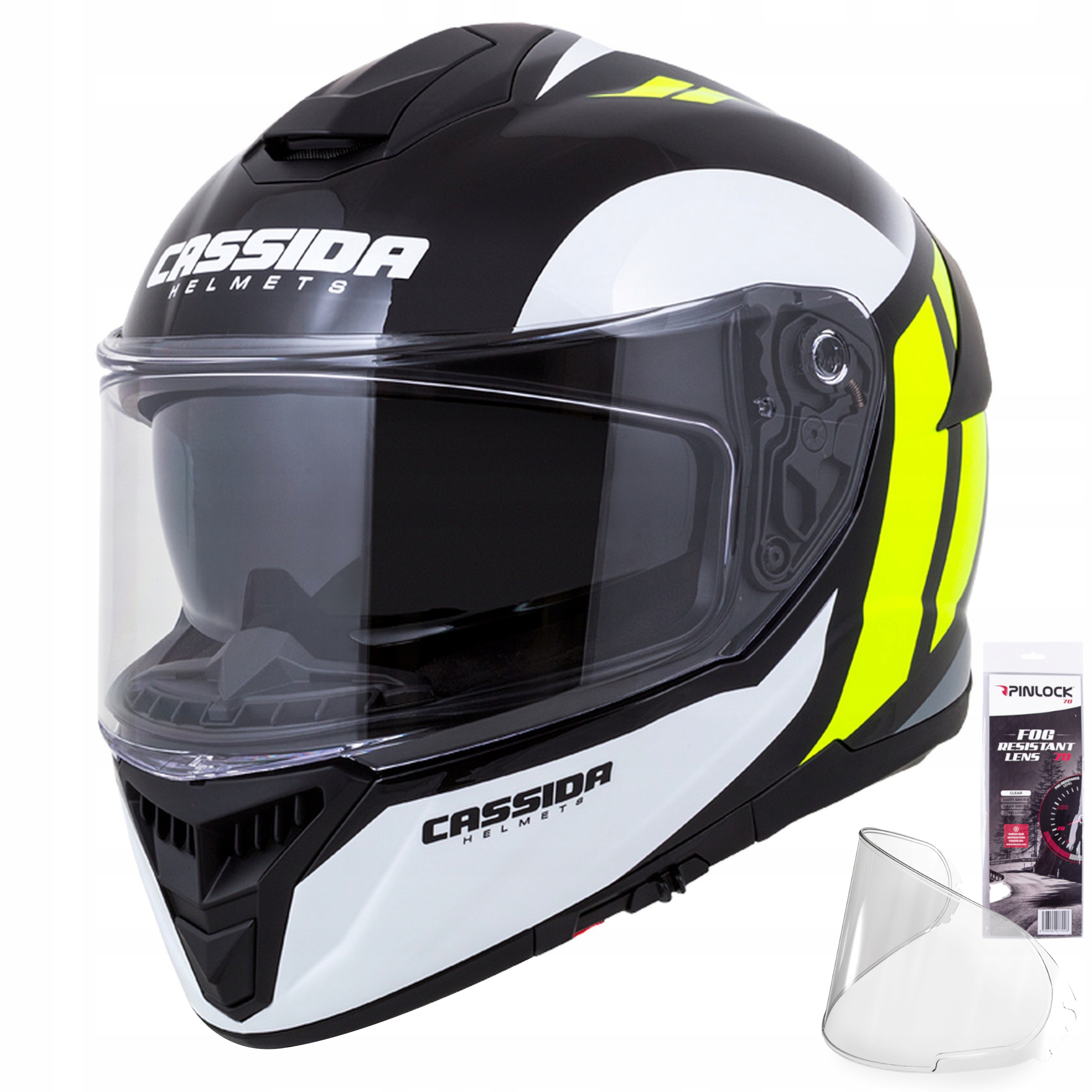 CASSIDA KASK MOTOCYKLOWY GT 2 WŁÓKNO + PINLOCK XL