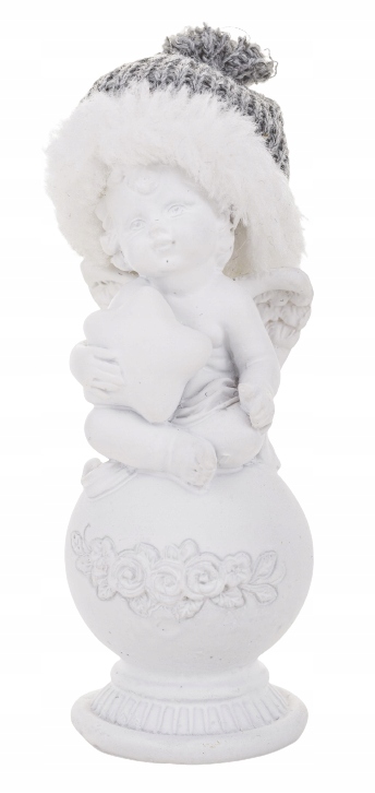 ANIOŁ ANIOŁEK SZARY FIGURKA OZDOBNA Z GWIAZDKĄ