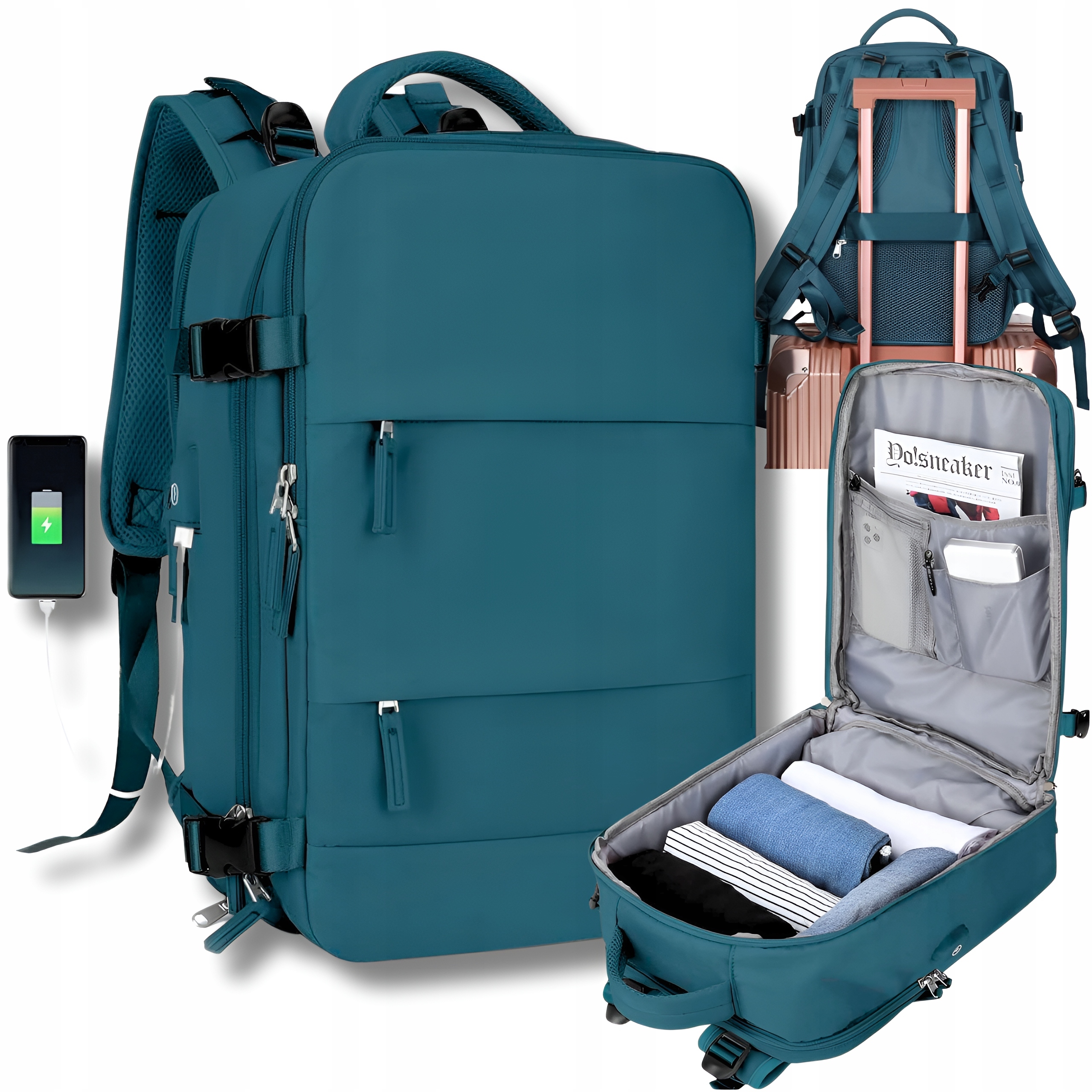 Plecak Podróżny Bagaż Podręczny Do Samolotu Wizzair Ryanair Kabinowy Usb 3T