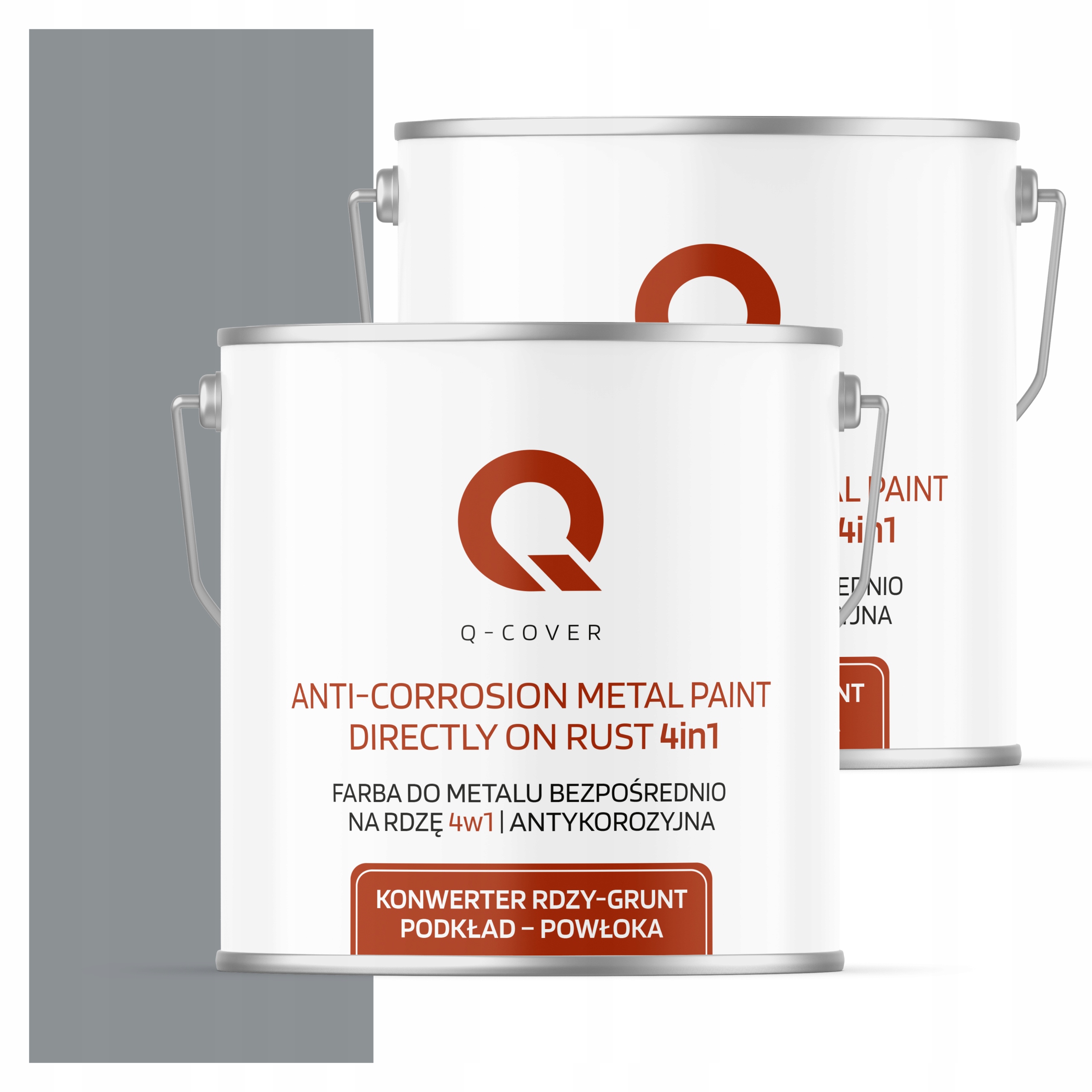 Farba Priamo na hrdzu Kov Aluminium Oceľ 5L 4v1 Satén Šedá