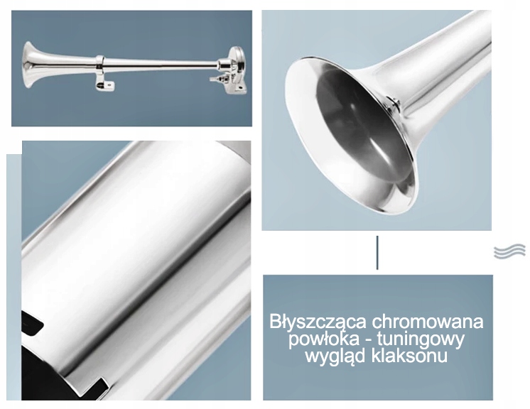 Buy FANFARE SIGNAL HORN CHROME LOUD AS TIR COMPRESSOR used from Poland