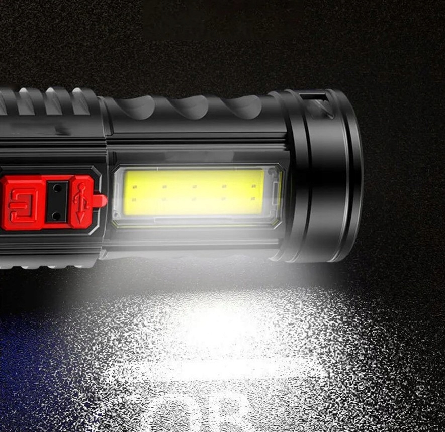 Mocna Latarka Taktyczna COB ZOOM LED USB AKUMULATOROWA REFLEKTOR SZPERACZ Model LATARKA AKUMULATOROWA WOJSKOWA BIWAK USB LED MOCNA