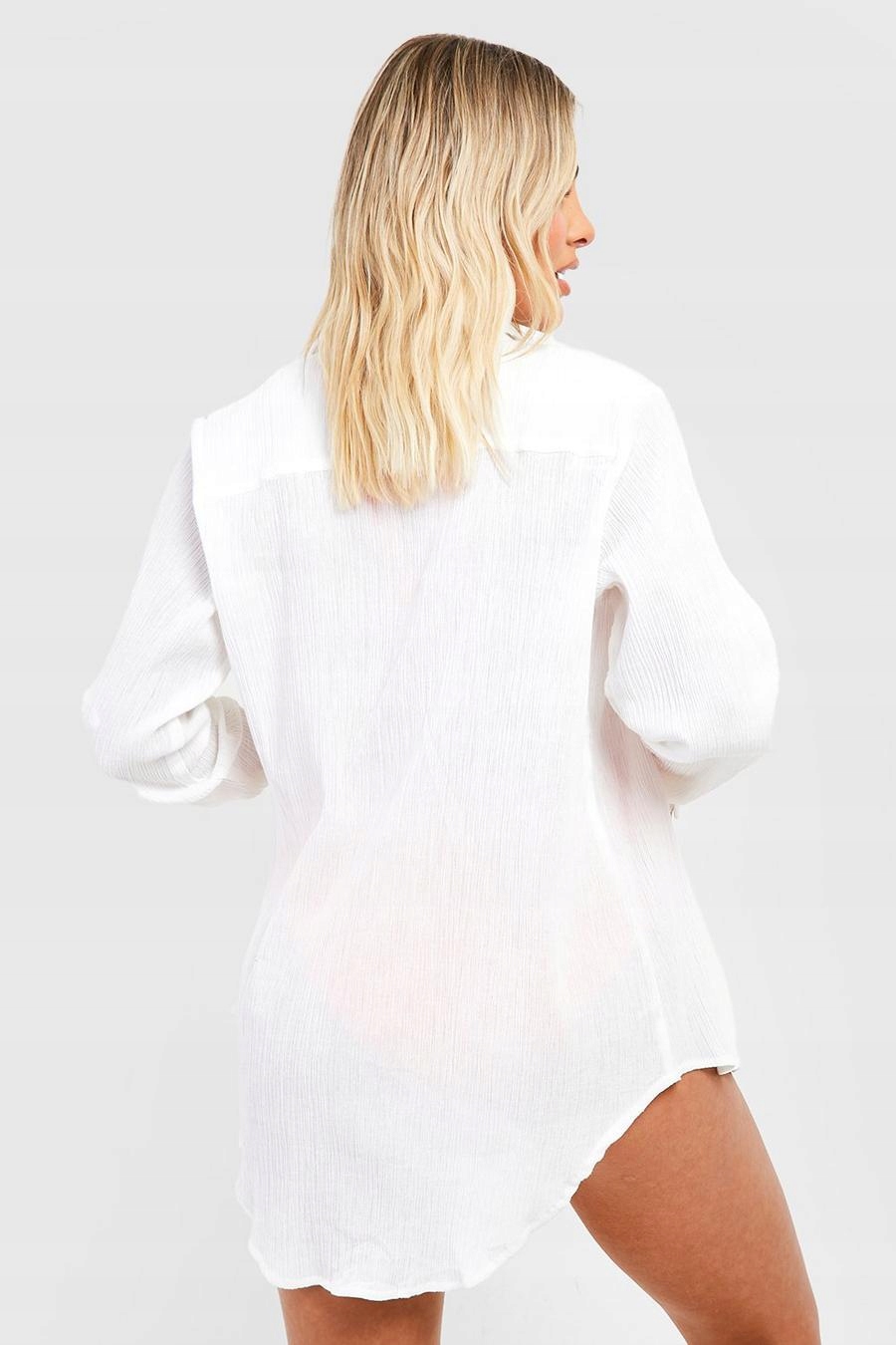 BOOHOO TEKSTUROWANA LUŹNA KOSZULA KOŁNIERZYK 5SA NG2__S Rozmiar S