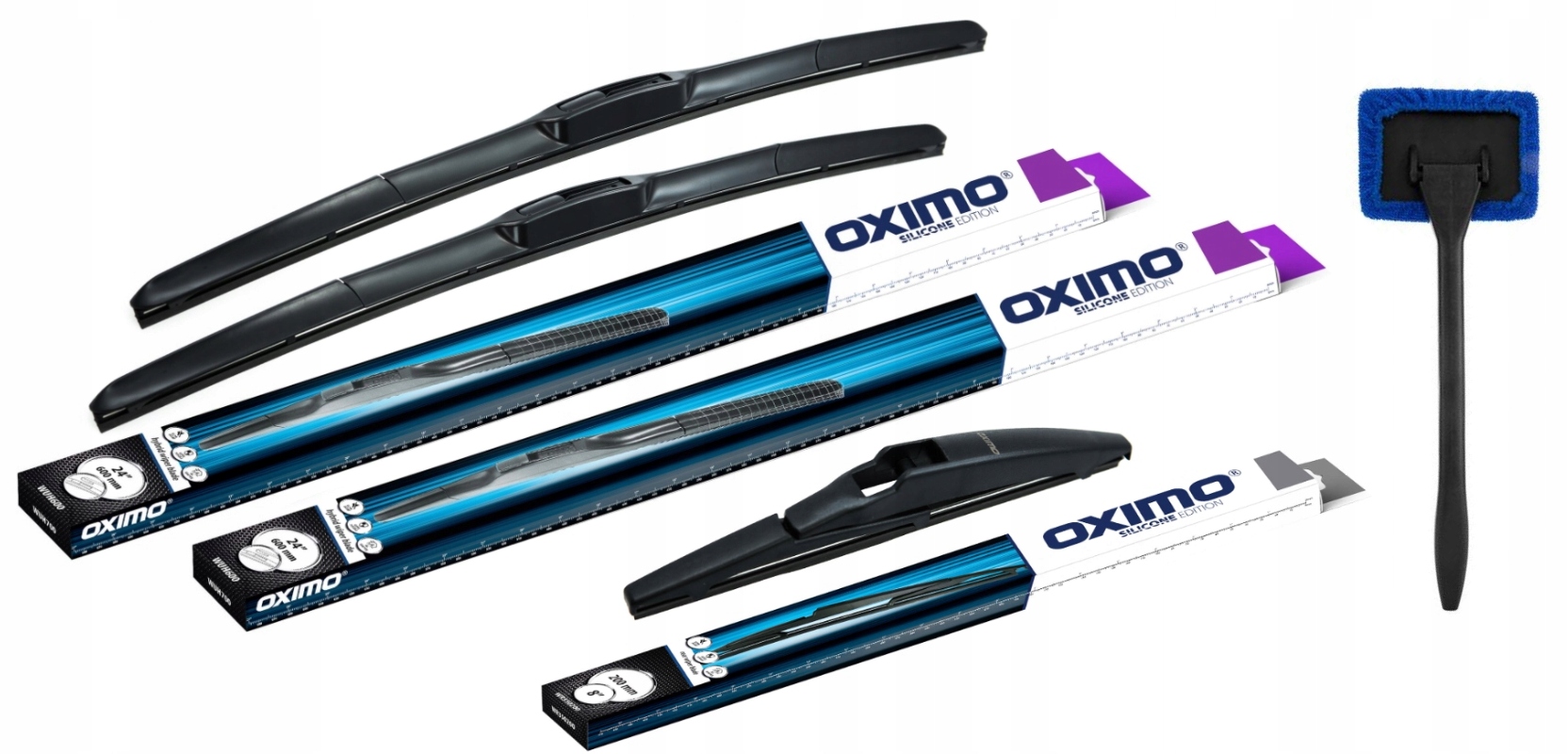 3X Wycieraczki Hybrydowe Przód Tył Oximo Auris II 2 E18 Hb Myjka Do Szyb