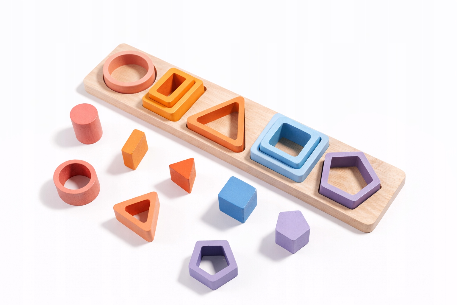DREWNIANY SORTER KSZTAŁTÓW MONTESSORI ZABAWKA EDUKACYJNA