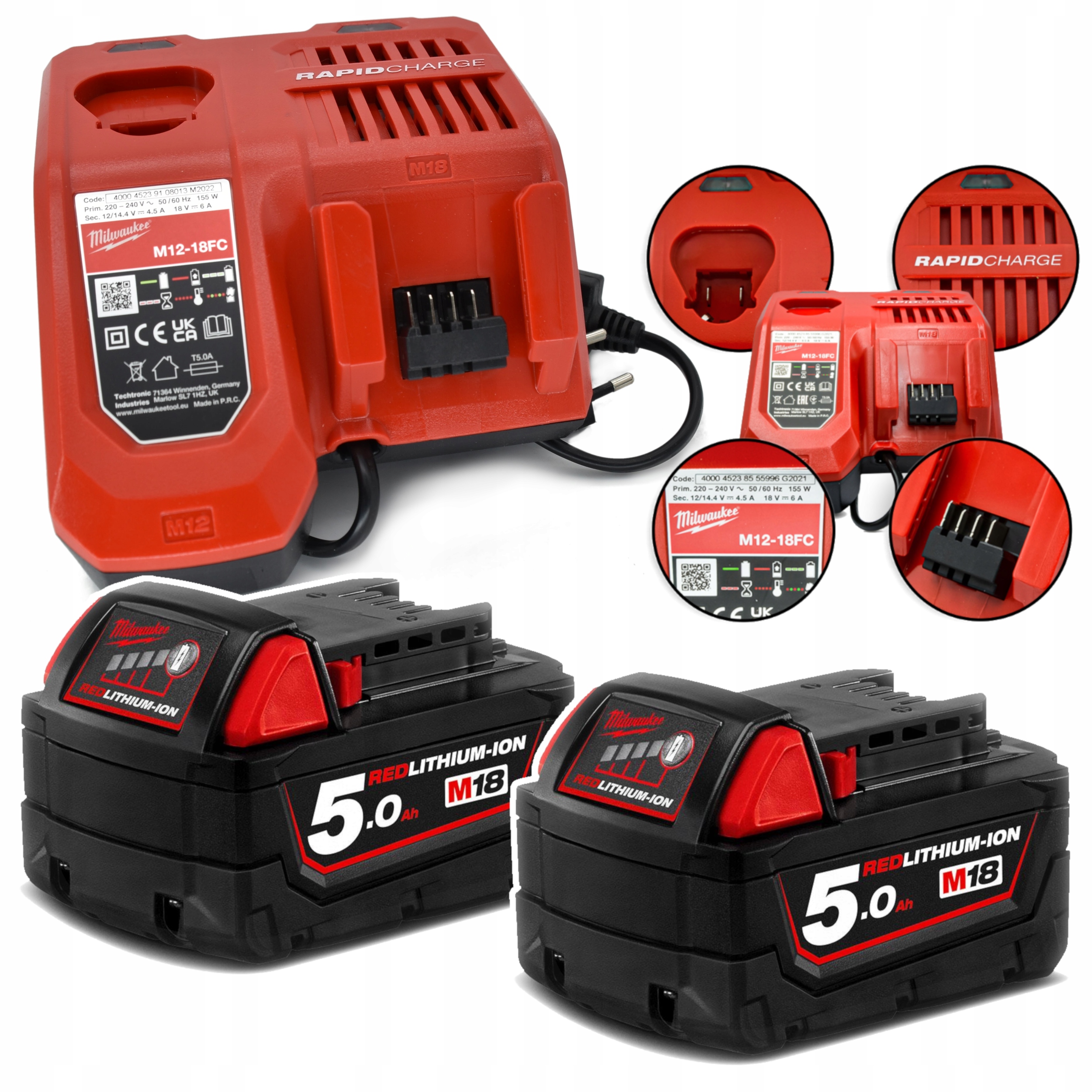 Zestaw startowy Milwaukee M18 NRG-502 Ładowarka 6A 2X 5.0AH 4933459217