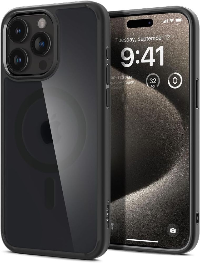 Spigen Ultra Hybrid MagFit Designed for iPhone 15 Pro Max Case (2023) -  Frost Natural Titanium