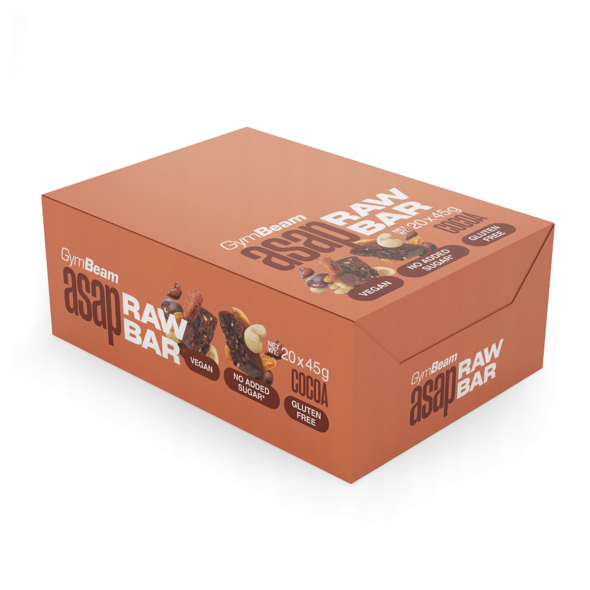 Asap Raw Bar Energetyczny Wegański Baton Z Daktyli GymBeam 20x45g kakao