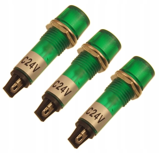 Kontrolka zasilania 10mm XD10-3 zielona 24V 3 sztuki