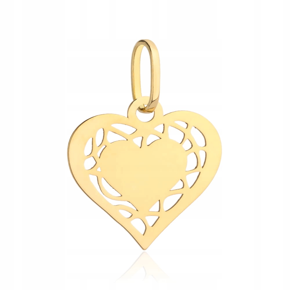 Zlatý přívěsek 585 prolamované Srdce vyřezaný Plech srdíčko 0.50g s ažurem