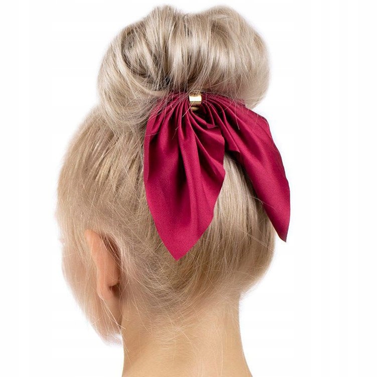 

Gumka do włosów frotka Scrunchies Kokarda bordowa