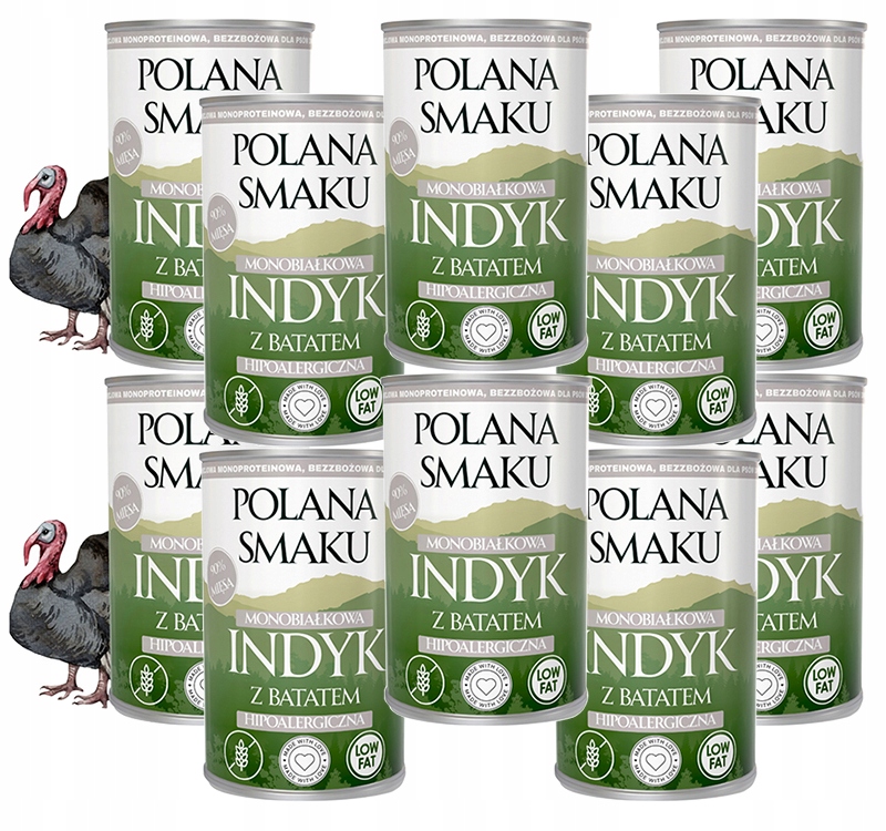 Polana Smaku Karma dla psa Indyk z batatem 400g Mono X10