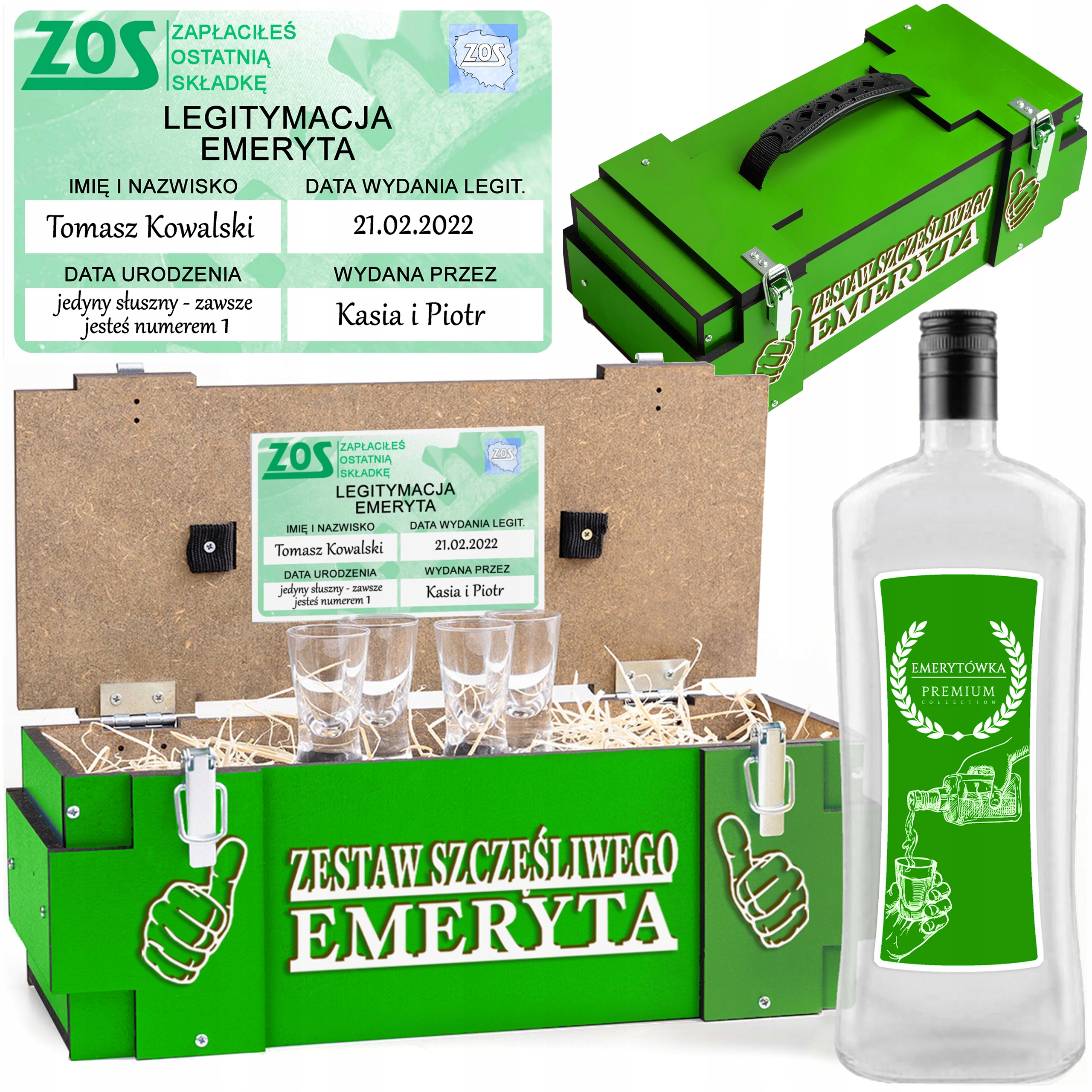 dla Emeryta 18-99 urodziny Zestaw Skrzynka przejście na emeryturę
