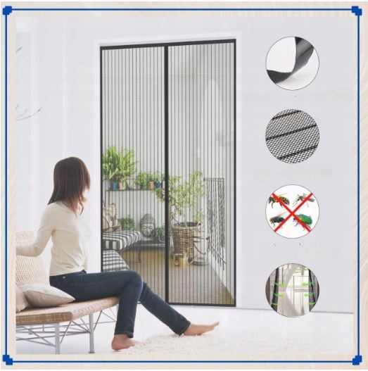 MOSKITIERA MAGNETYCZNA NA DRZWI SIATKA NA MAGNES 210x100cm Stan opakowania oryginalne