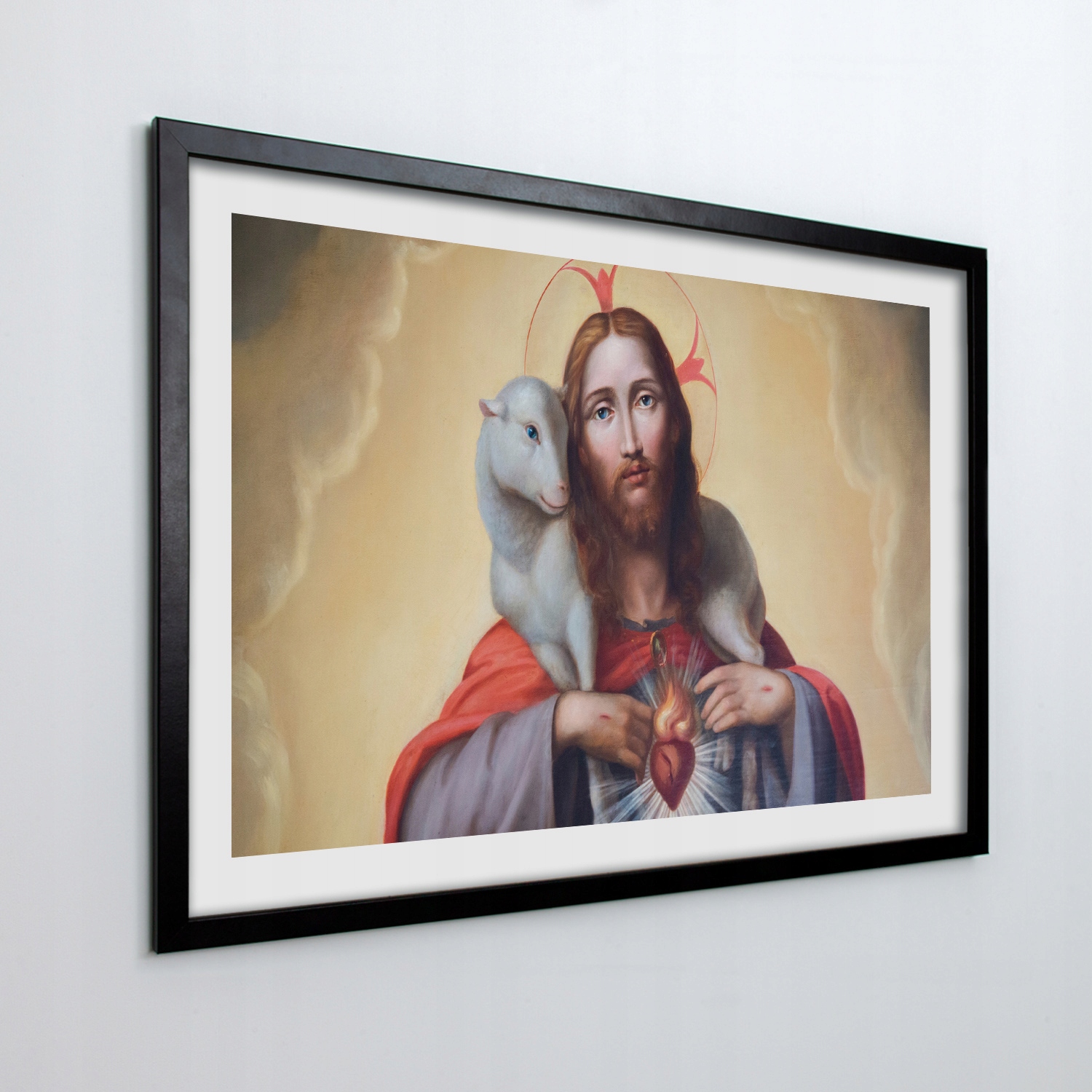 Nástěnný obraz s rámem Ježíš Dobrý Pastýř 100x70 cm