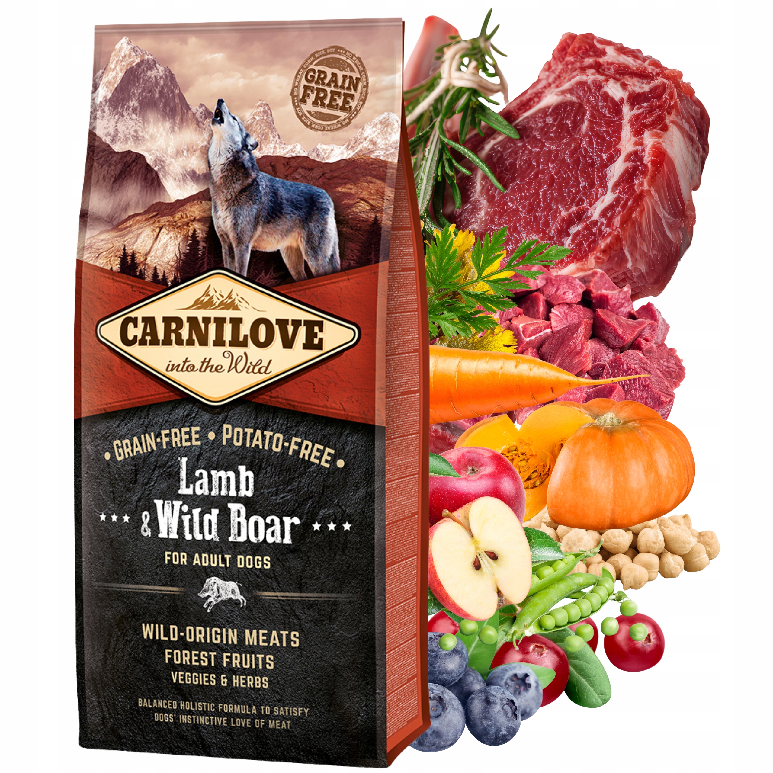 Levně Carnilove krmivo pro psa jehněčí divočák 12 kg bez obilovin