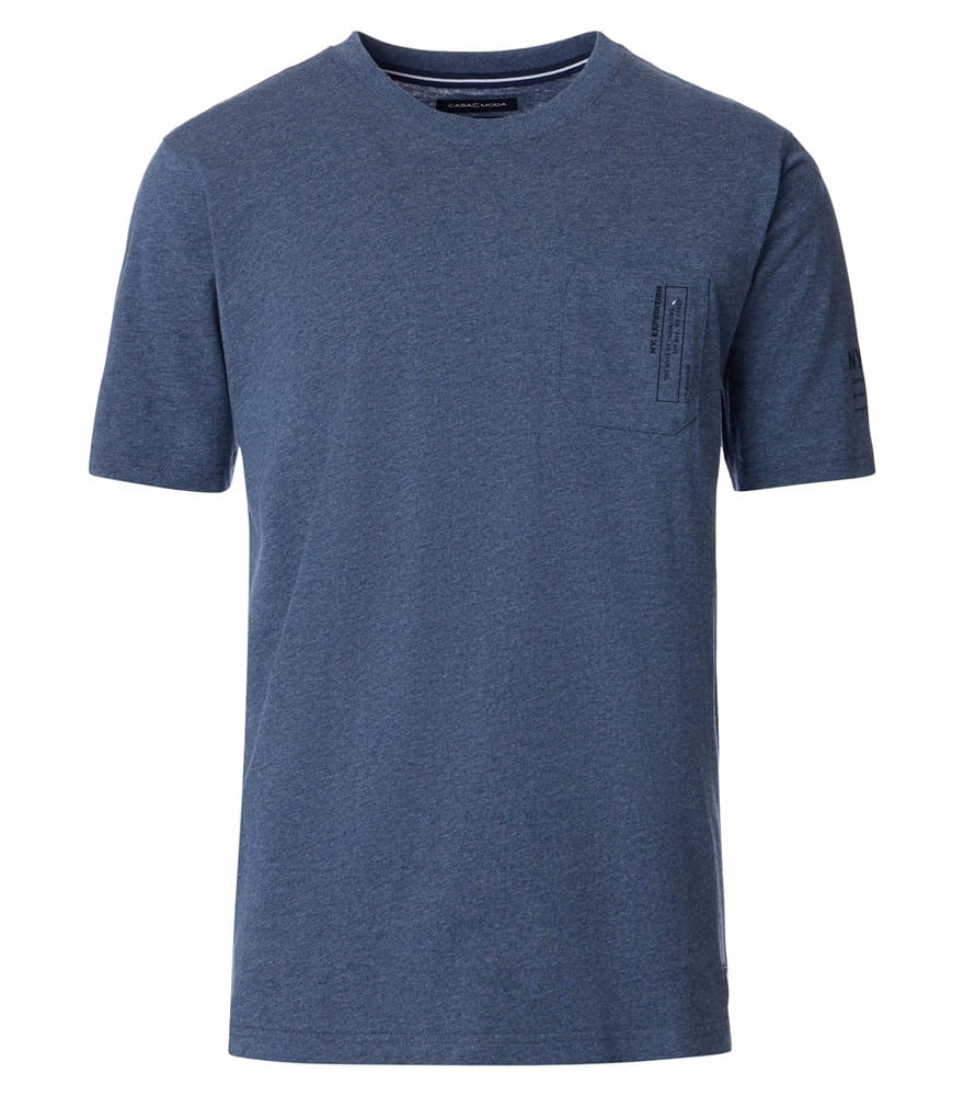 Velké Pánské Tričko hladké s kapsou modré Casamoda