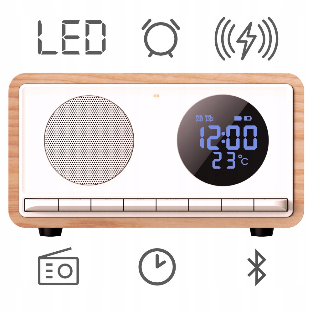 Radio Kuchenne Radiobudzik Bluetooth Ładowarka Indukcja Manta RIMINI RDI912 EAN (GTIN) 5902510679606