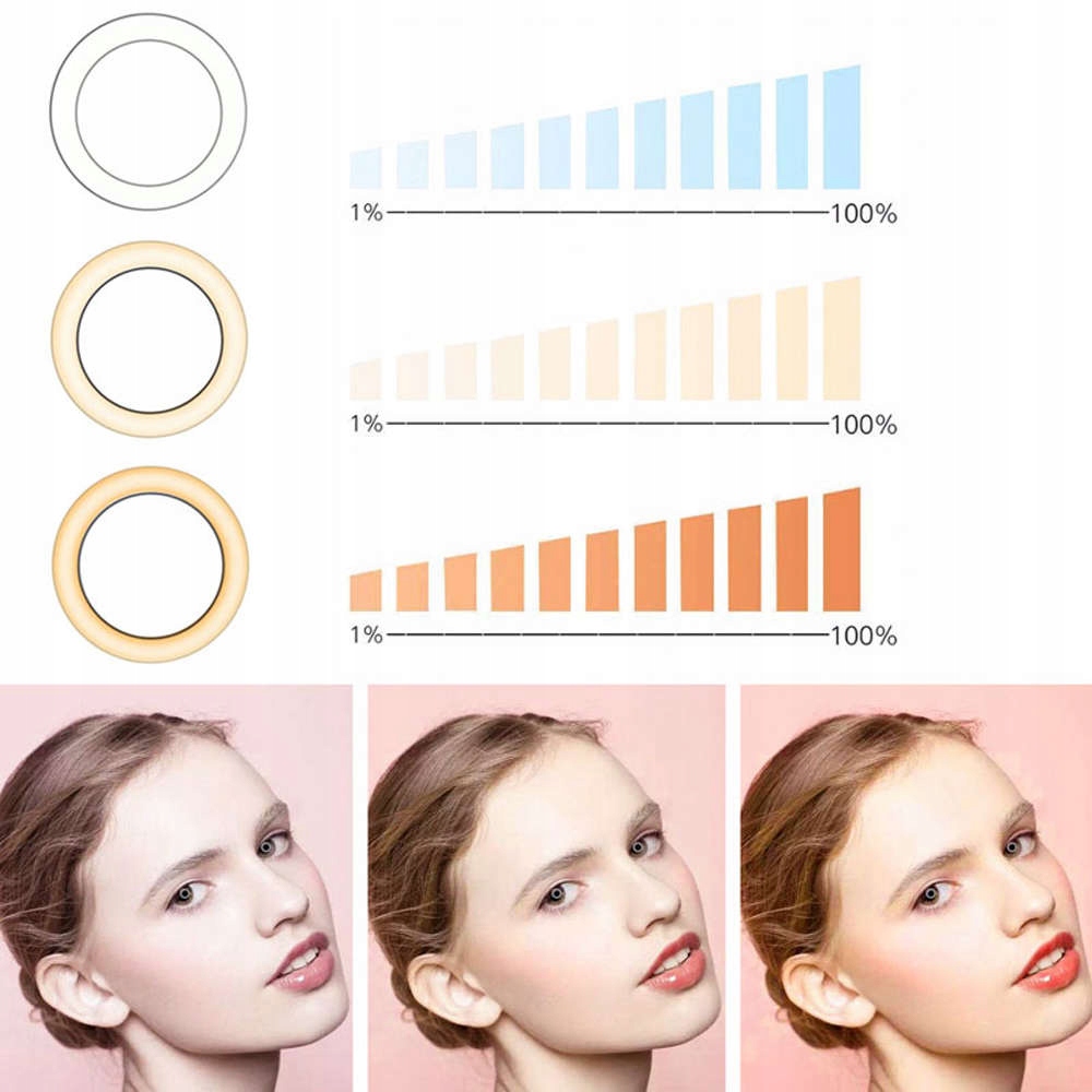 LAMPA LED DO ZDJĘĆ STATYW RING UCHWYT DO TELEFONU Marka bez marki