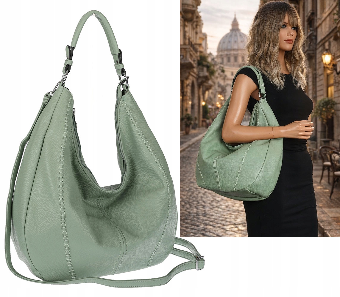 Dámská shopper kabelka přes rameno prostorná přes rameno LH6008 Zelená