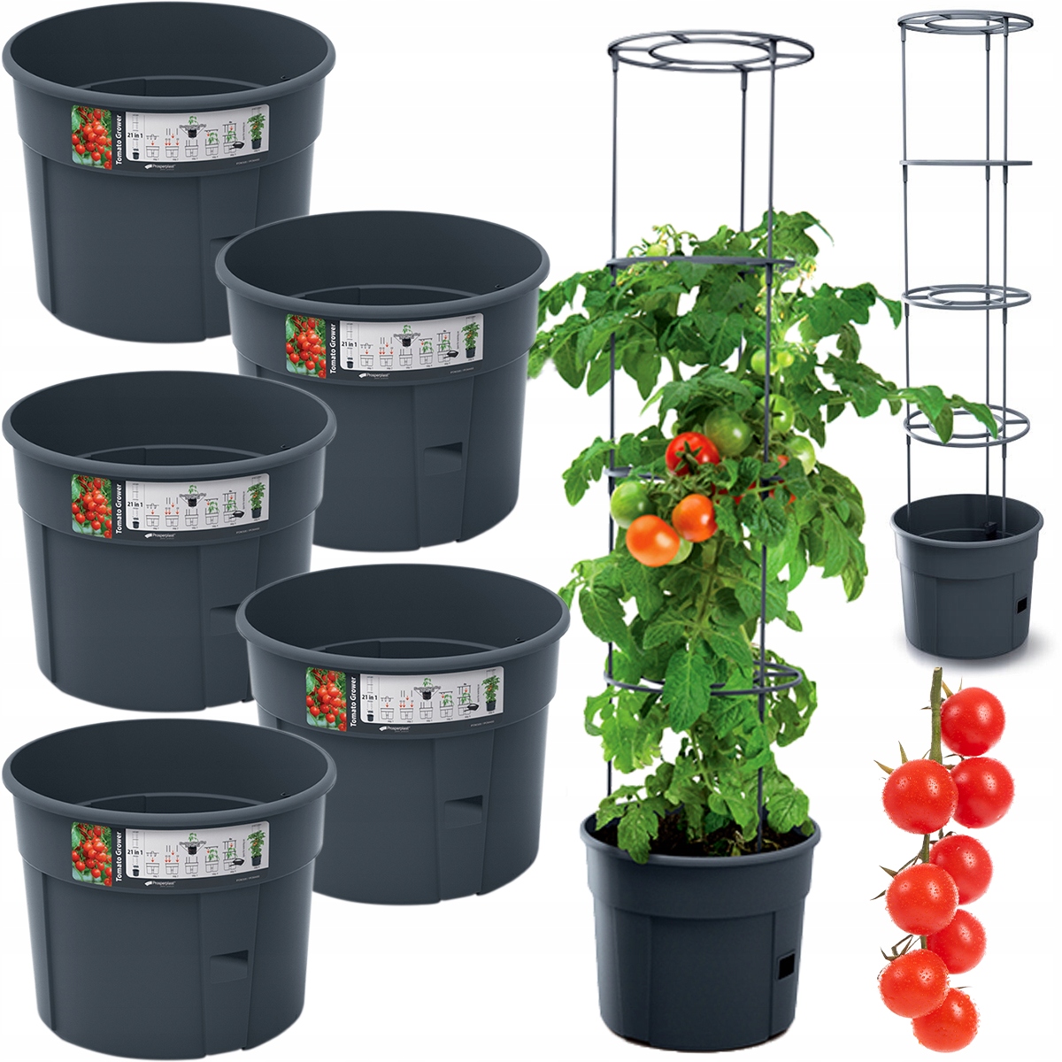 

Zestaw x5 Doniczka Planter Uprawy Pomidorów Donica