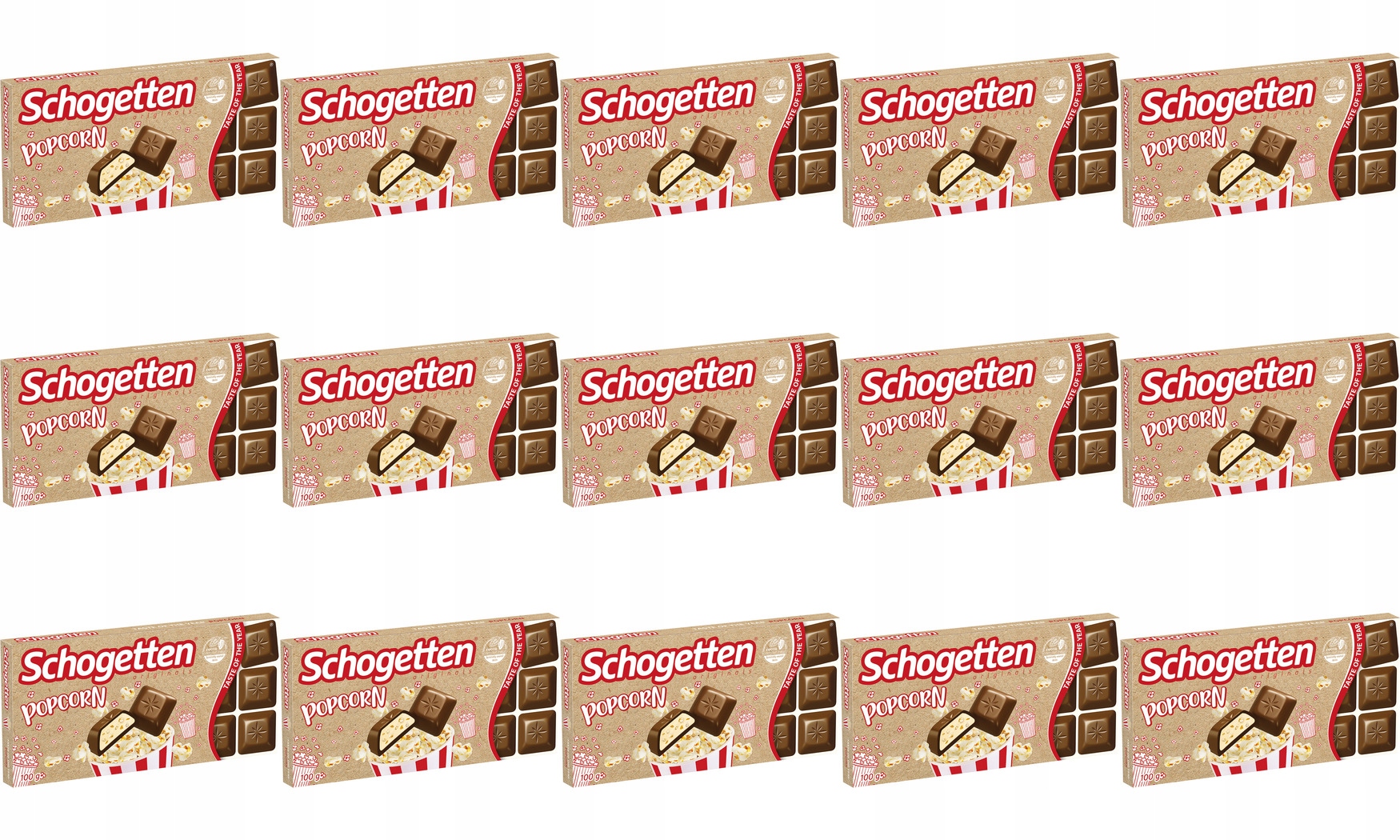 15x 100g Schogetten Czekolada Mleczna o Smaku Popcornu Karton