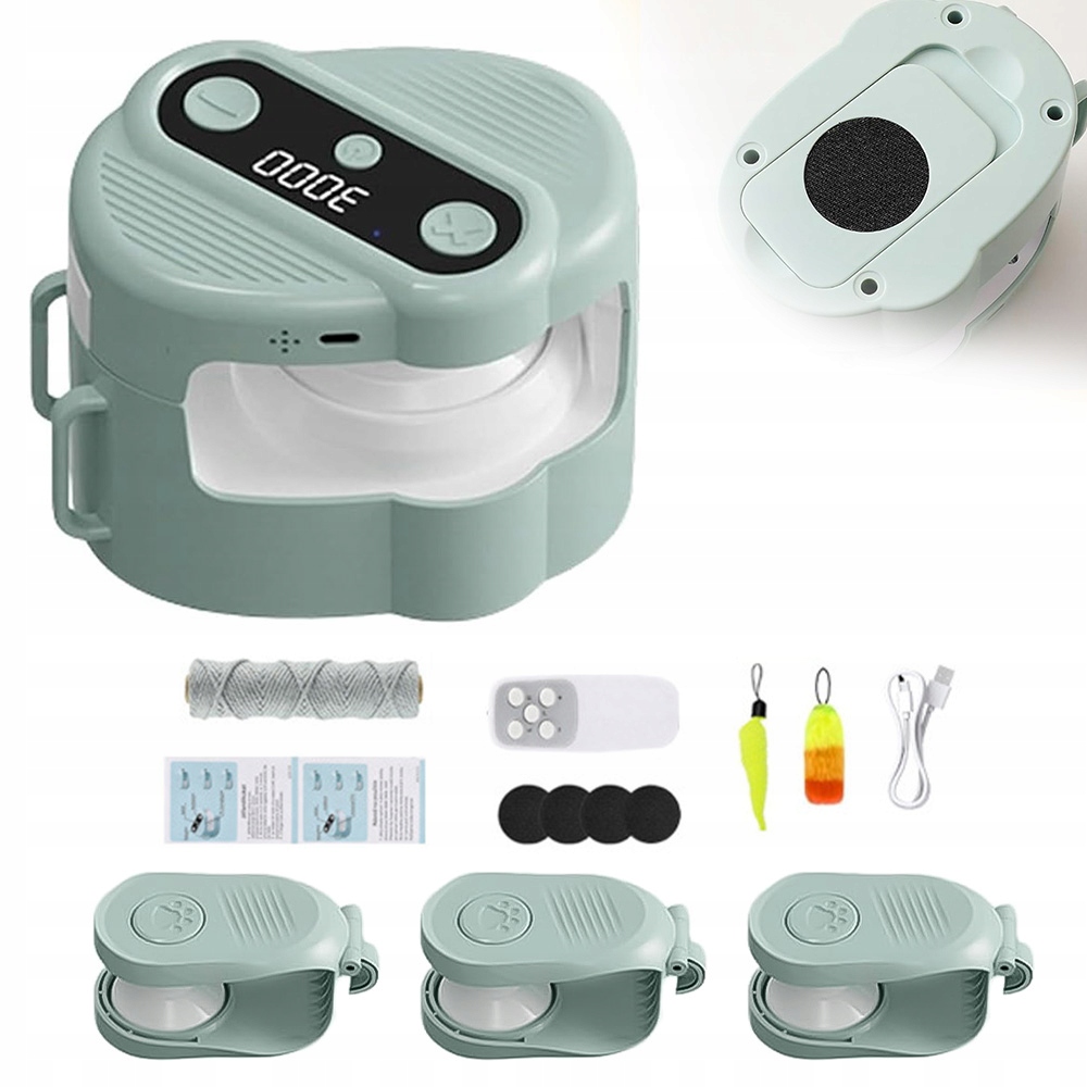 Levně Interaktivní Hračka Pro Kočky Zvuk Ptáků Peříčka Trénink Zelená Abs