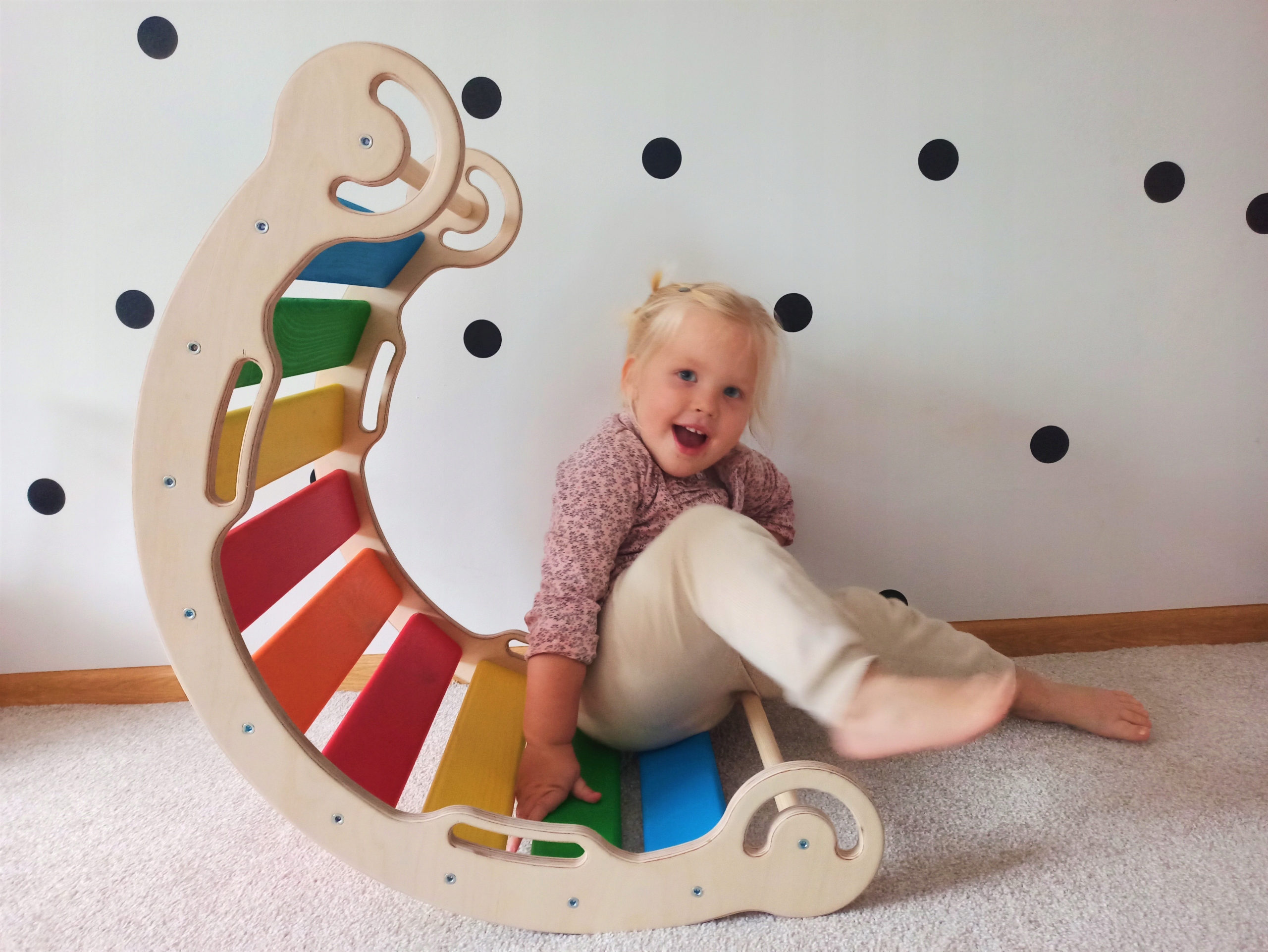 Bujak drewniany dla dzieci - Duży bujak MONTESSORI LEO L Wiek dziecka 12 m +