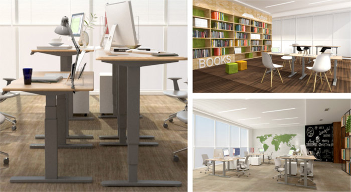 BIURKO ELEKTRYCZNE PODNOSZONE STELAŻ REGULOWANY Marka Spacetronik