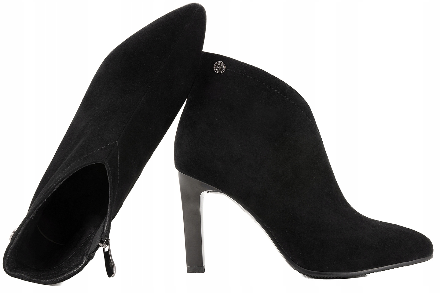 Filippo DBT6580 Dámské Kotníkové Boty Zimní Kozačky Krátké Semišové Podpatky 38