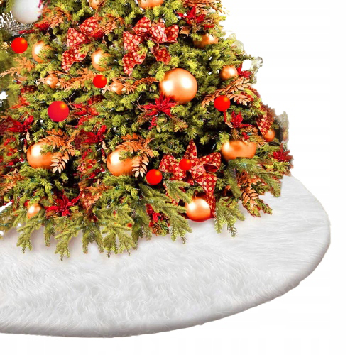 

Duży Dywanik Dywan Mata Pod Choinkę Biały