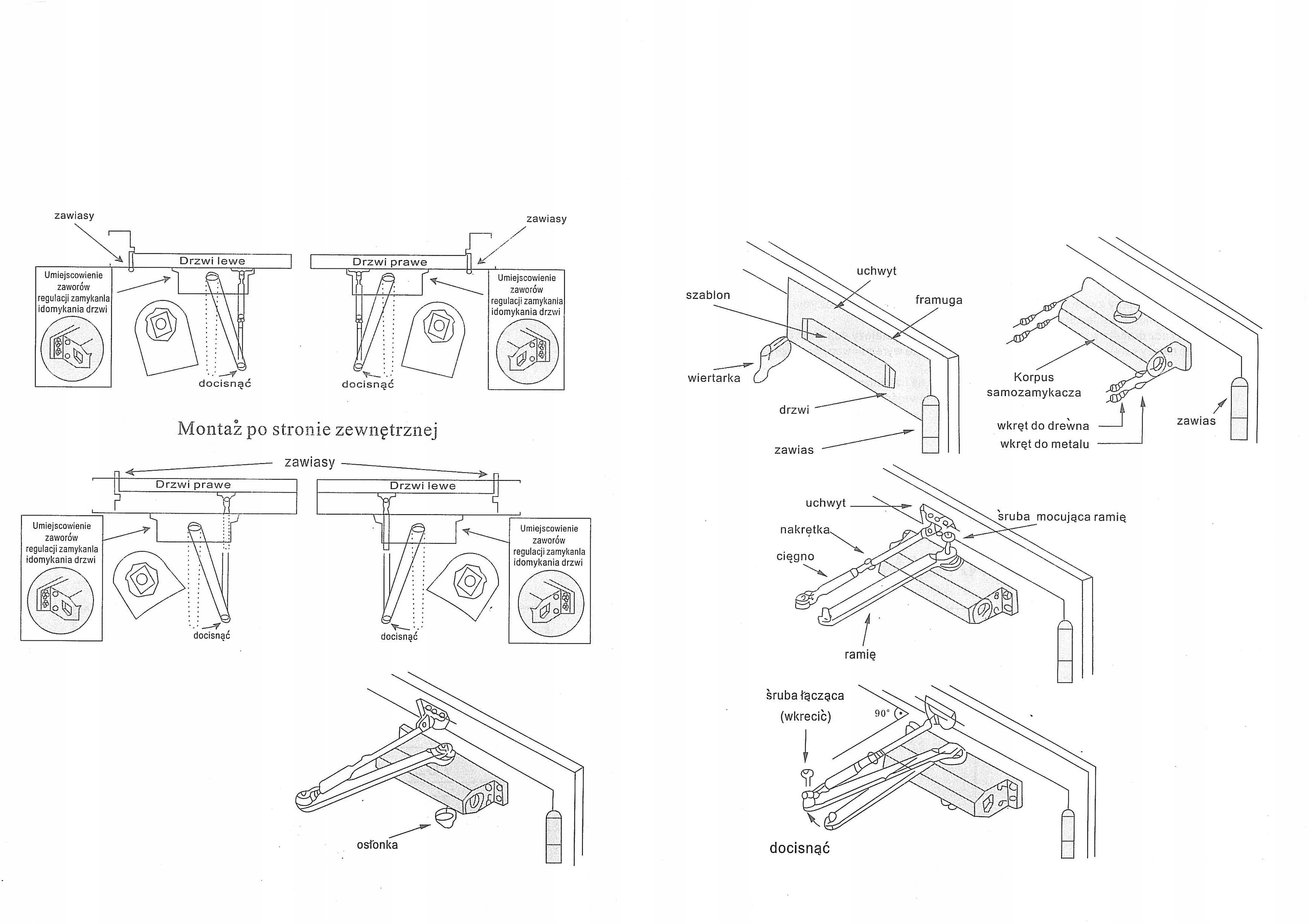 SAMOZAMYKACZ DO DRZWI ZAMYKACZ DRZWIOWY 80 KG Marka AQQ