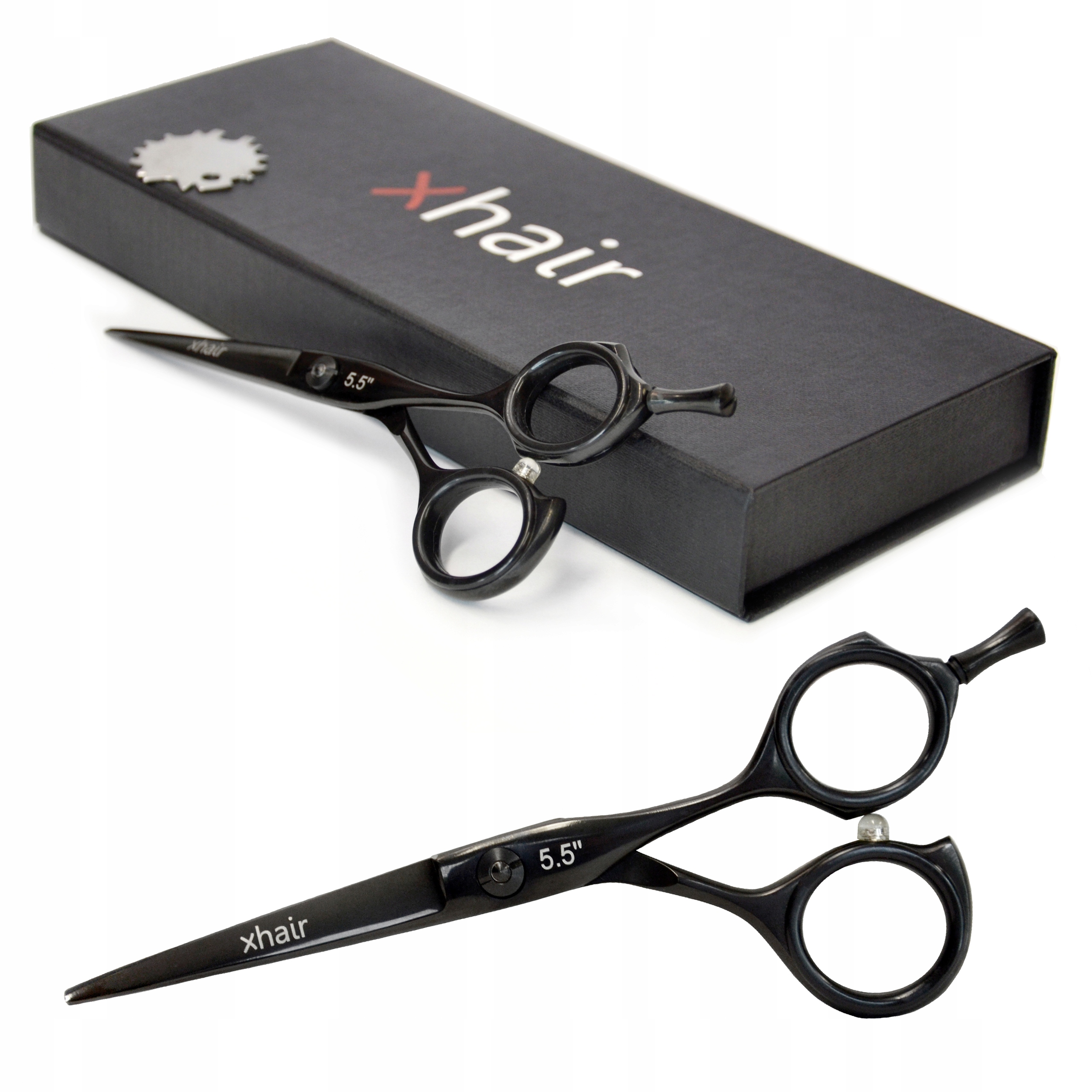 Profesionální Titanové kadeřnické nůžky Sharp Black 5,5 Ostré xhair
