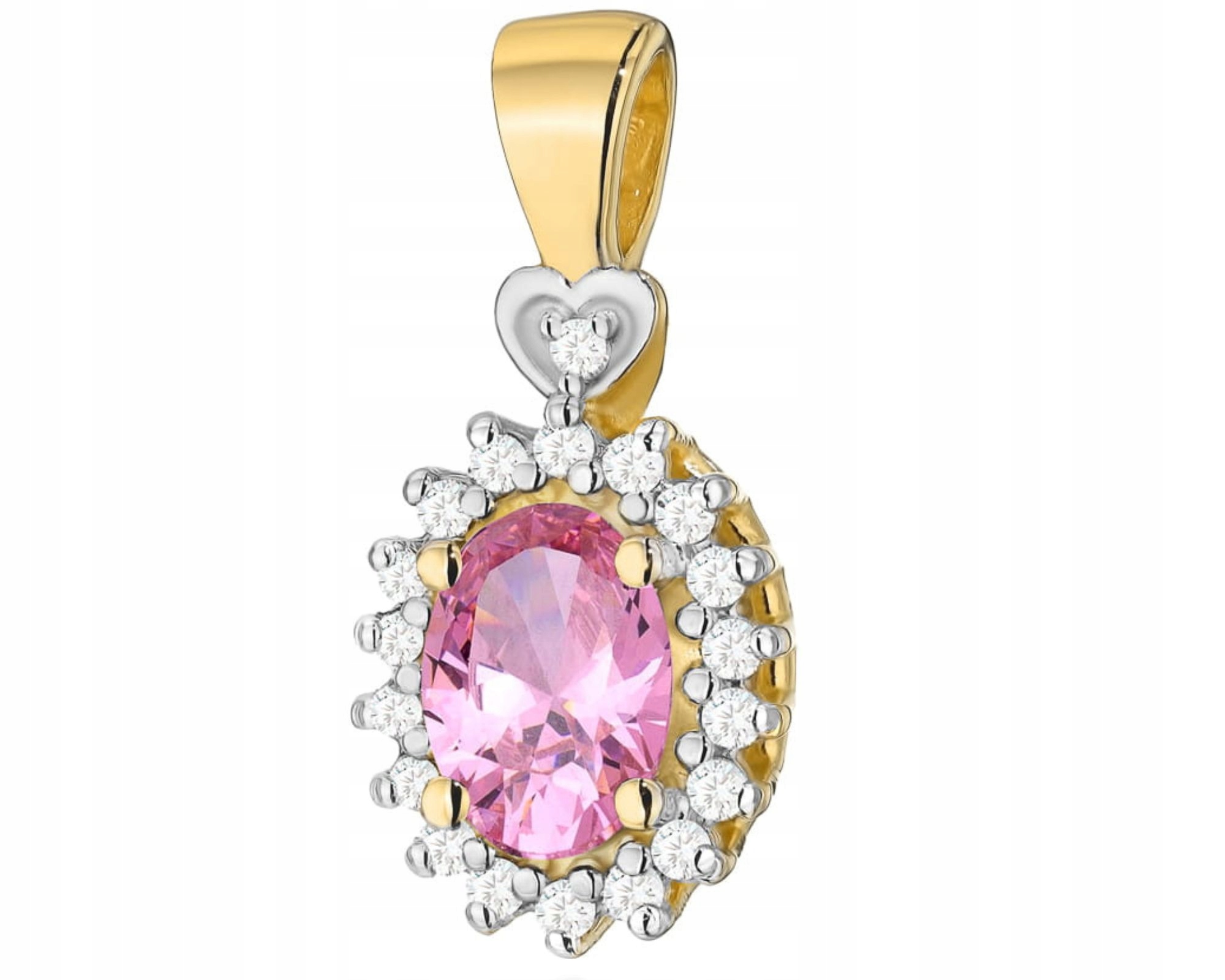 Zlatý Přívěsek S Briliantem A Růžovým Topazem 585 Dárek Gravírování