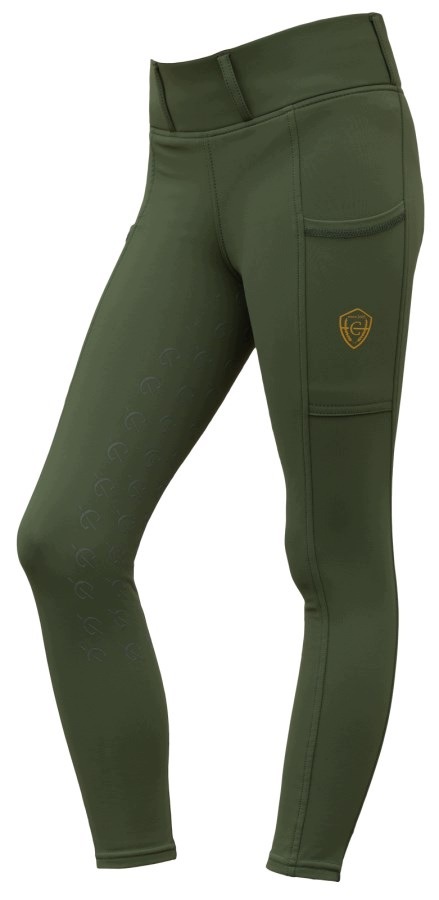 Jezdecké legíny Covalliero 26AW pro mládež zateplené zelené 140-146