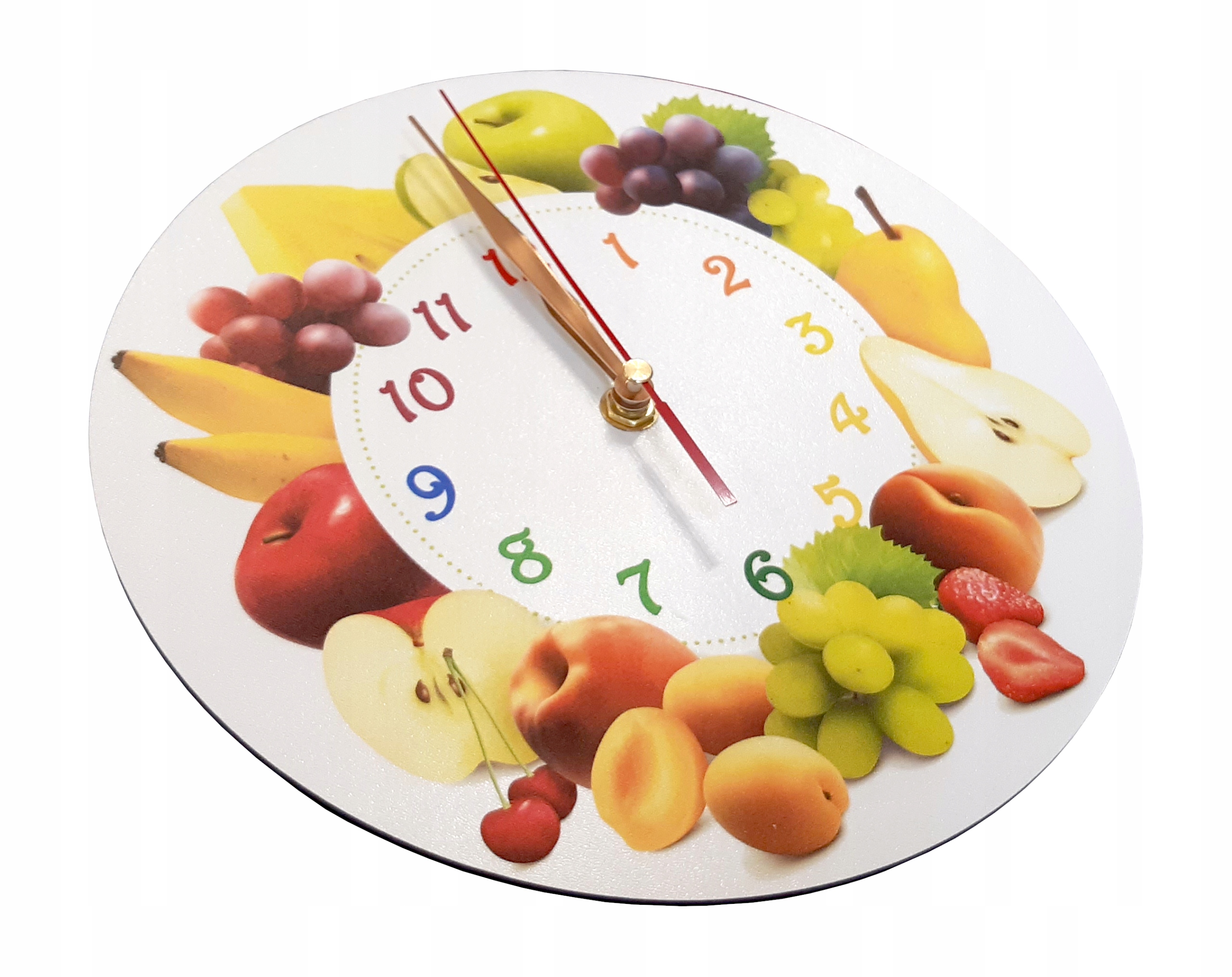 Owocowy ścienny zegar kuchenny białe winogrona Typ ścienny