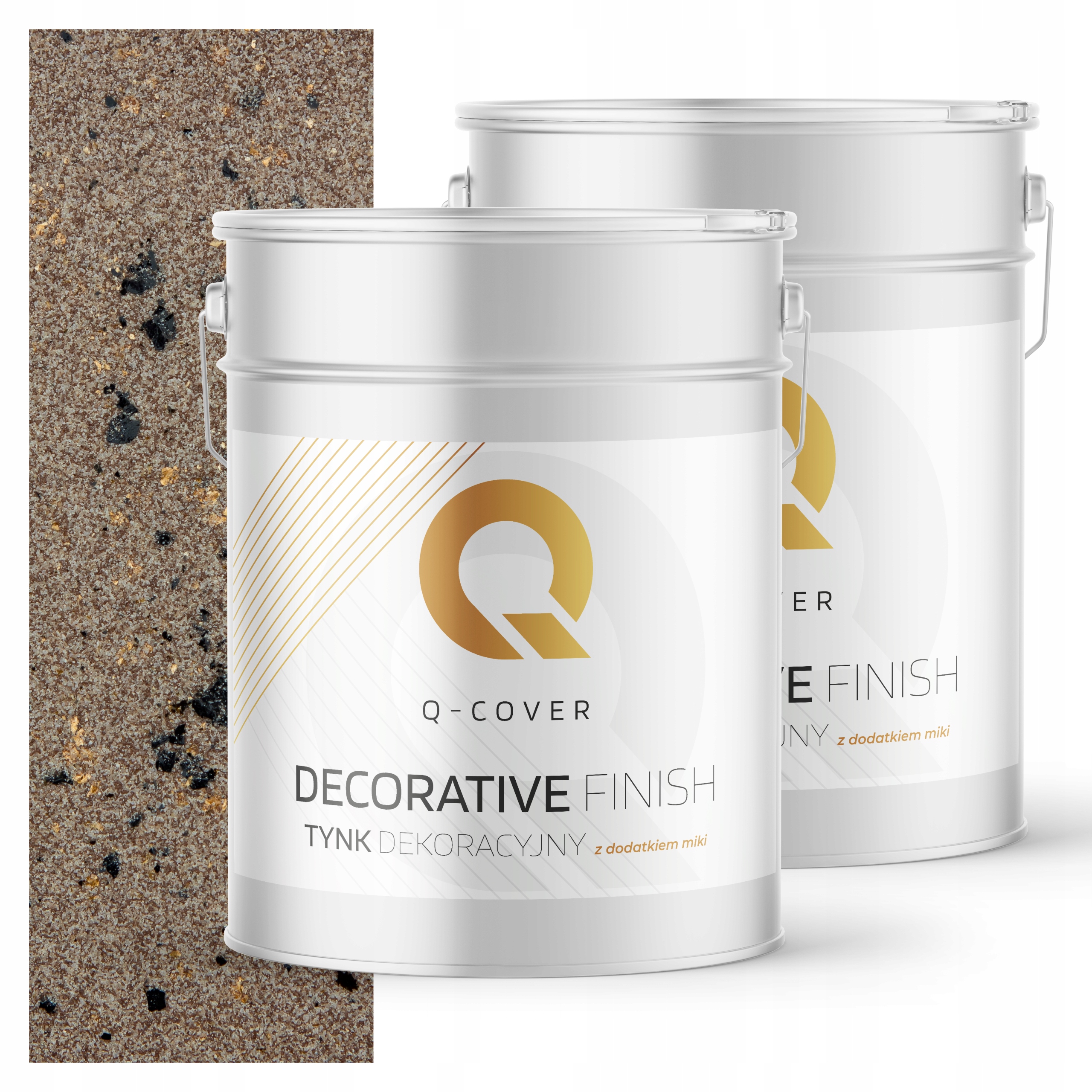 Dekoračná Omietka Jemnozrnná Béžová S Čiernou A Zlatou Mikou D814 15 kg